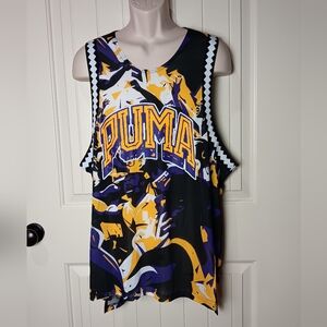 NWT  PUMA Men's Rival Rage AOP  Basketball Mesh Tank Top Team Violet Size XL